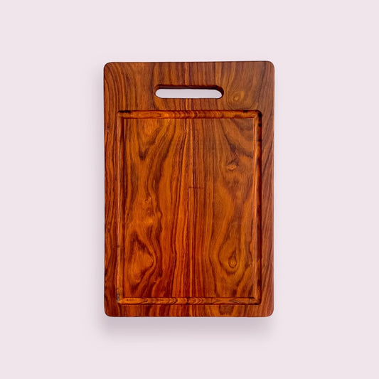 Hutson Sheesham Wood Cutting Board 15 Inch with Handle & Juice Groove – Wooden Chopping Board for Kitchen, Meat, Vegetables, Charcuterie & Serving Board