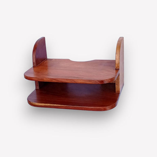 Hutson Premium Handmade Sheesham Wood Set Top Box Stand | Wall Mount Stylish WiFi Router Holder | TV Cabinet (Classic) - 26 x 20 x 20 cm