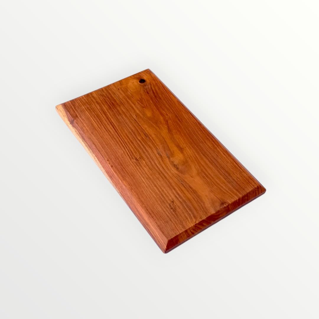 Teak Wood Chopping Board - Premium Solid Block, Large 15x9 Inches - Durable Kitchen Essential for Chopping, Cutting, and Carving - Moisture-Resistant(L)