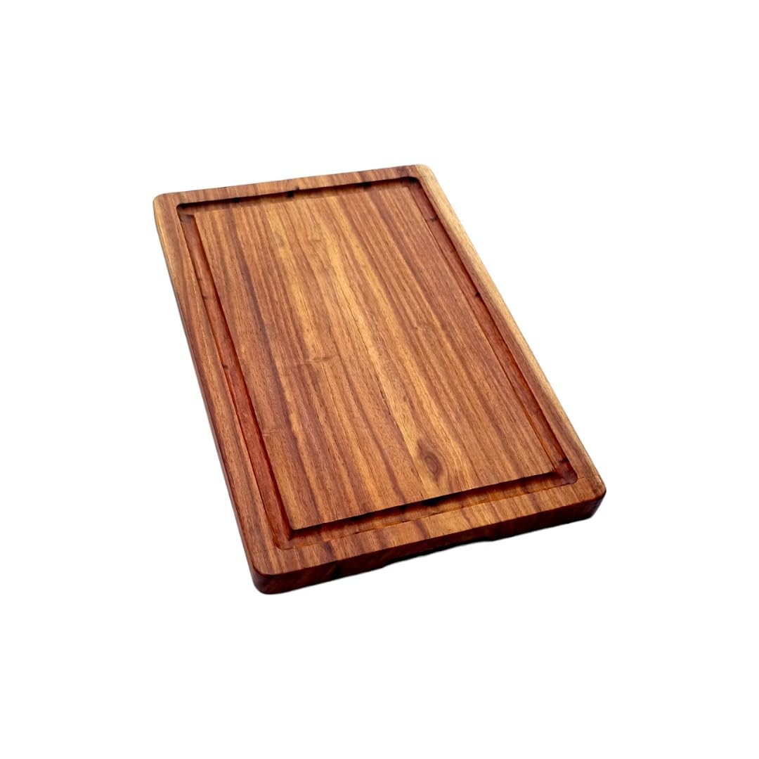 Sheesham Wood Chopping Board with Juice Groove - Cutting Board for Kitchen & Dining - Natural & Heavy Duty (15" x 10" x 1")