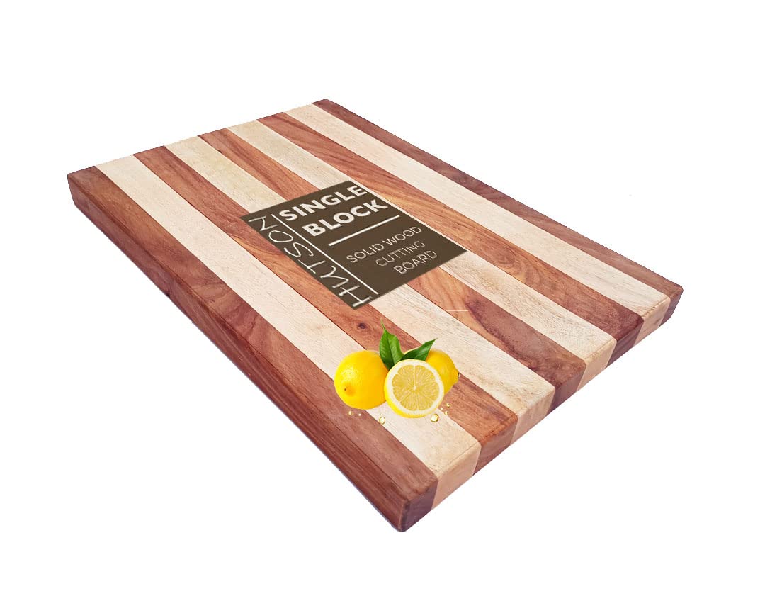 Hutson Sheesham Wood Cutting Board 16 Inch Prep Board with Bowl Slot – Reversible Wooden Chopping Board