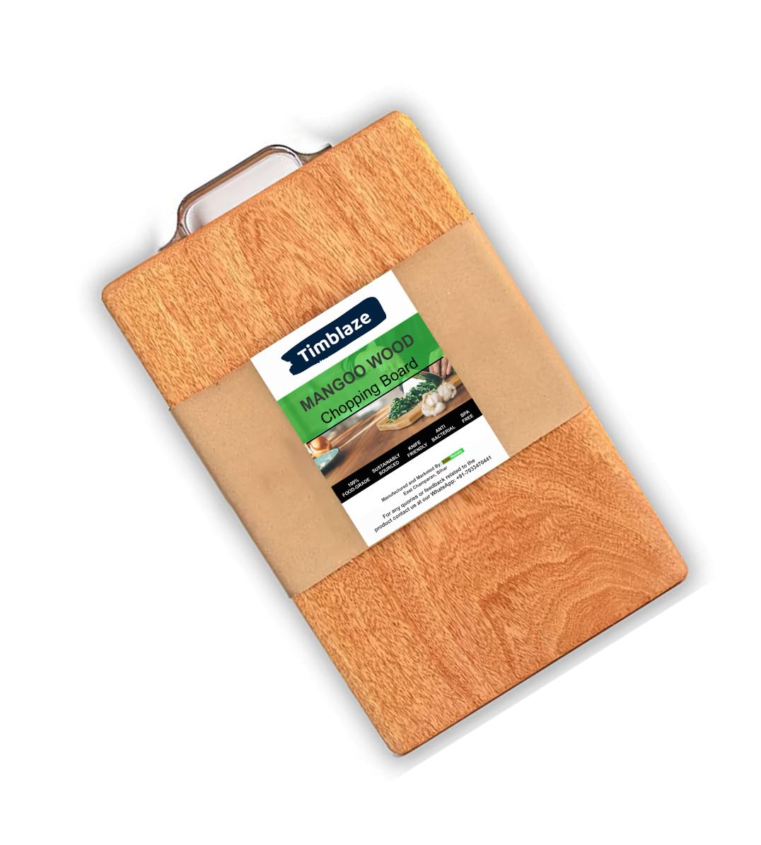 Anti-Bacterial Single Piece Solid Mango Wood Chopping/Cutting Board - Reversible - No Polish No Dyes Heavy Duty, Natural Finish (Mango XXL - Juice Grove) (18"x12"x1")