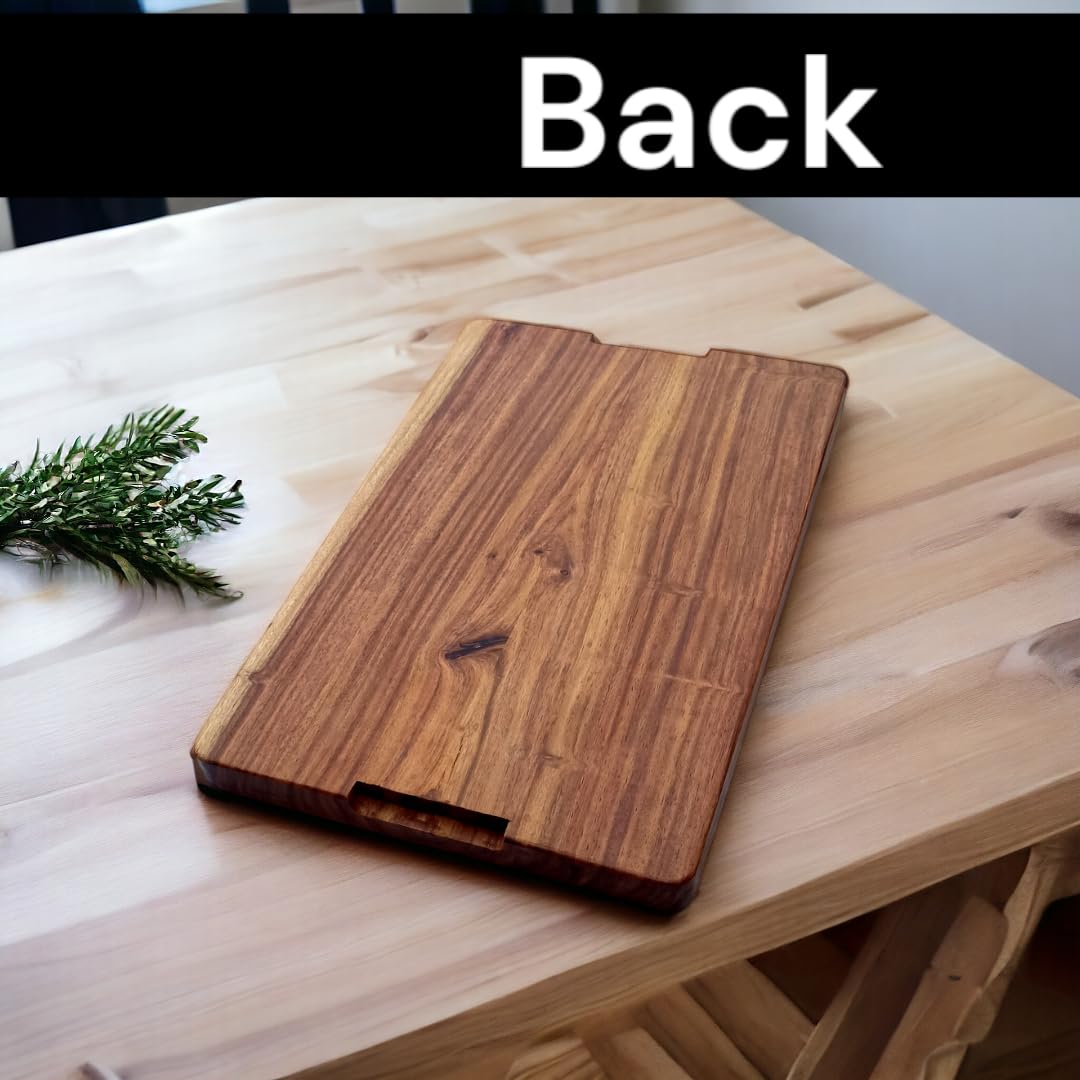 Sheesham Wood Chopping Board with Juice Groove - Cutting Board for Kitchen & Dining - Natural & Heavy Duty (15" x 10" x 1")