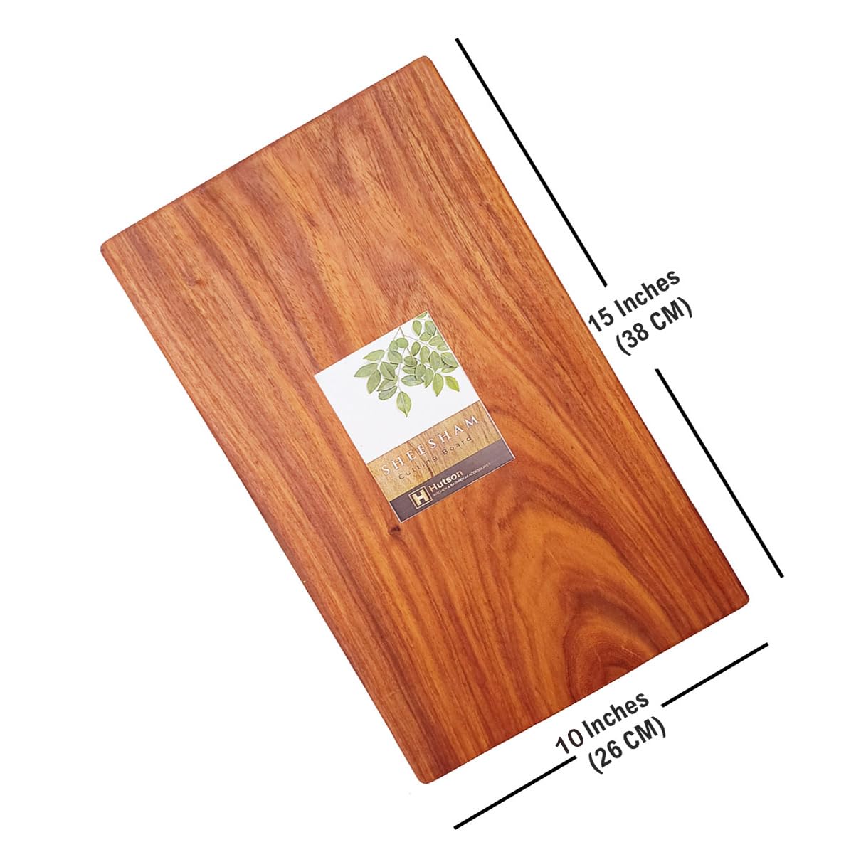 Hutson Natural Sheesham Wood Antibacterial & Reversible Kitchen Chopping Board 1 inch Thick – Anti-Skid, Knife-Friendly (Extra Thick - 15x10)