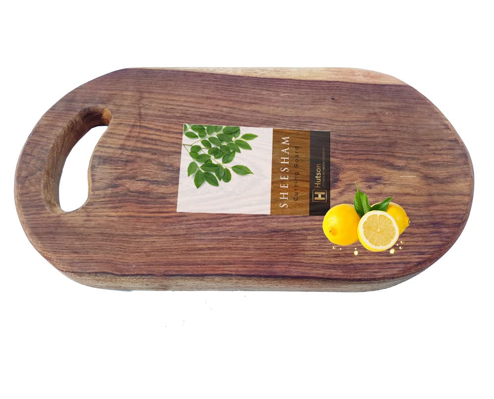 Hutson Natural Sheesham Wood Antibacterial & Reversible Kitchen Chopping Board 1 inch Thick – Anti-Skid, Knife-Friendly (Extra Thick - 15x10)