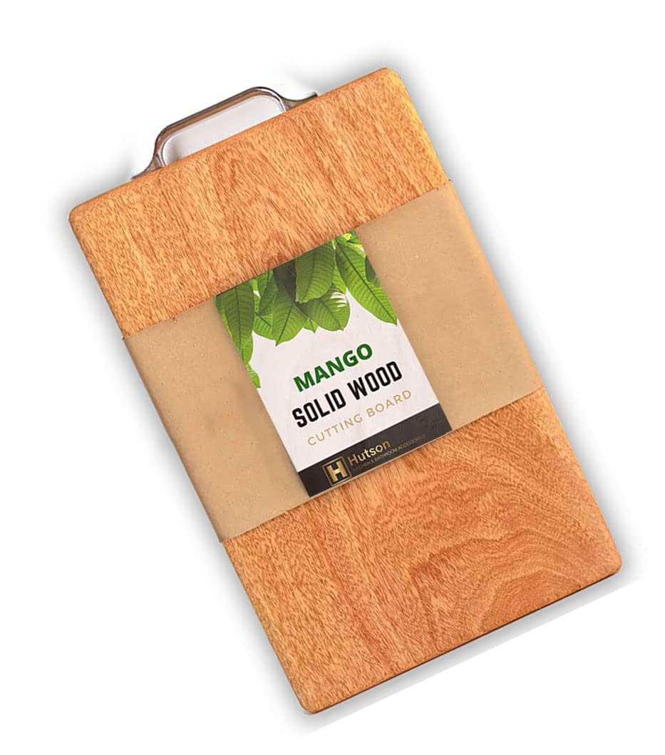 Hutson Solid Teak Wood Cutting Board 18 x 11 Inch with Reinforced Edge Strips – Heavy Duty Wooden Chopping Board