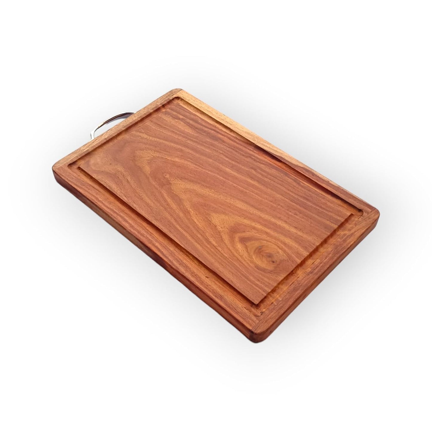 Large Sheesham Wood Chopping Board with Juice Groove - Premium Cutting Board for Kitchen & Dining - Natural & Heavy Duty (15" x 10" x 1")