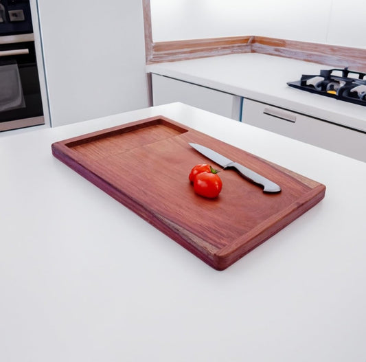 Hutson Sheesham Wood Cutting Board 16 Inch Prep Board with Bowl Slot – Reversible Wooden Chopping Board