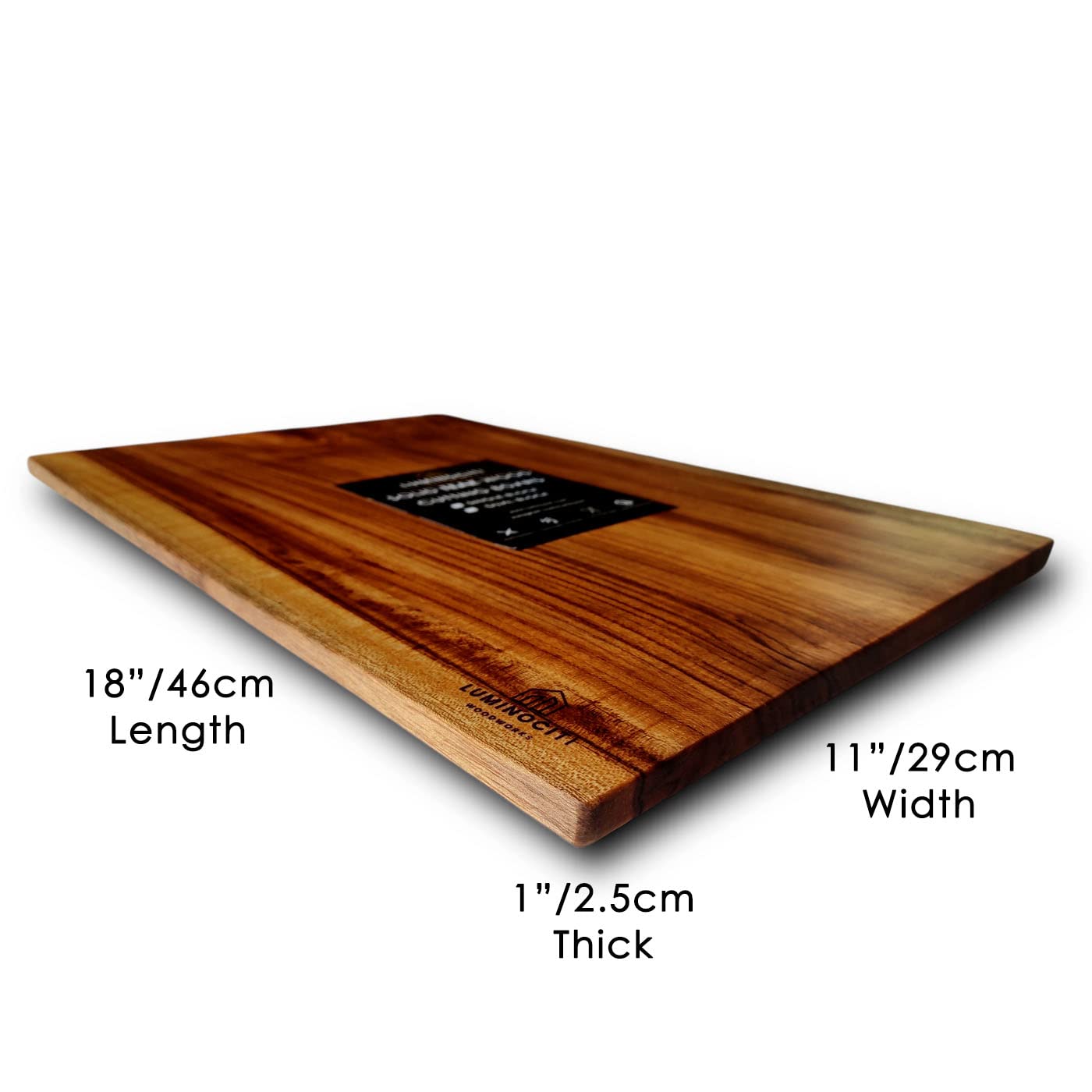 Single Solid Block Teak Wood Chopping/Cutting Board with 6 Months Warranty (Extra Large - 18"x11"x1")