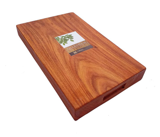 Hutson Natural Sheesham Wood Antibacterial & Reversible Kitchen Chopping Board 1 inch Thick – Anti-Skid, Knife-Friendly (Extra Thick - 15x10)