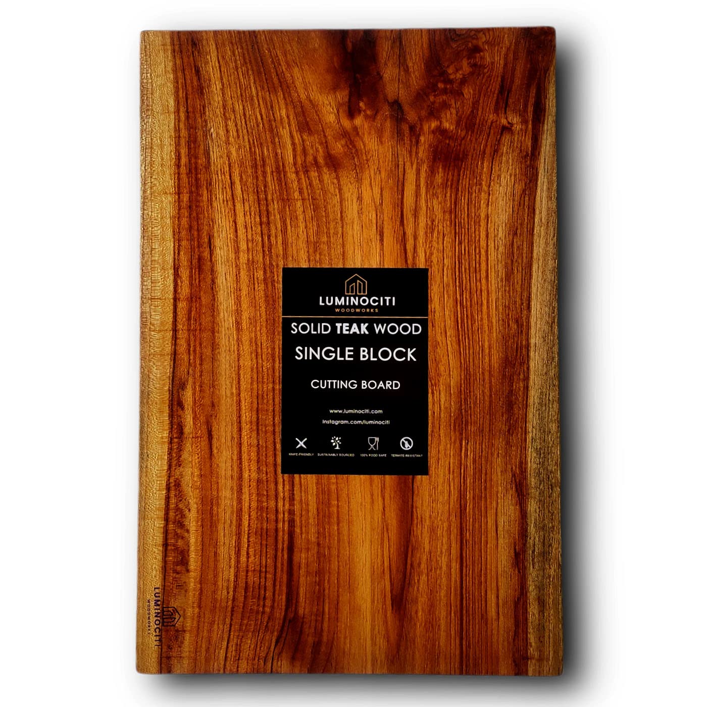 Single Solid Block Teak Wood Chopping/Cutting Board with 6 Months Warranty (Extra Large - 18"x11"x1")
