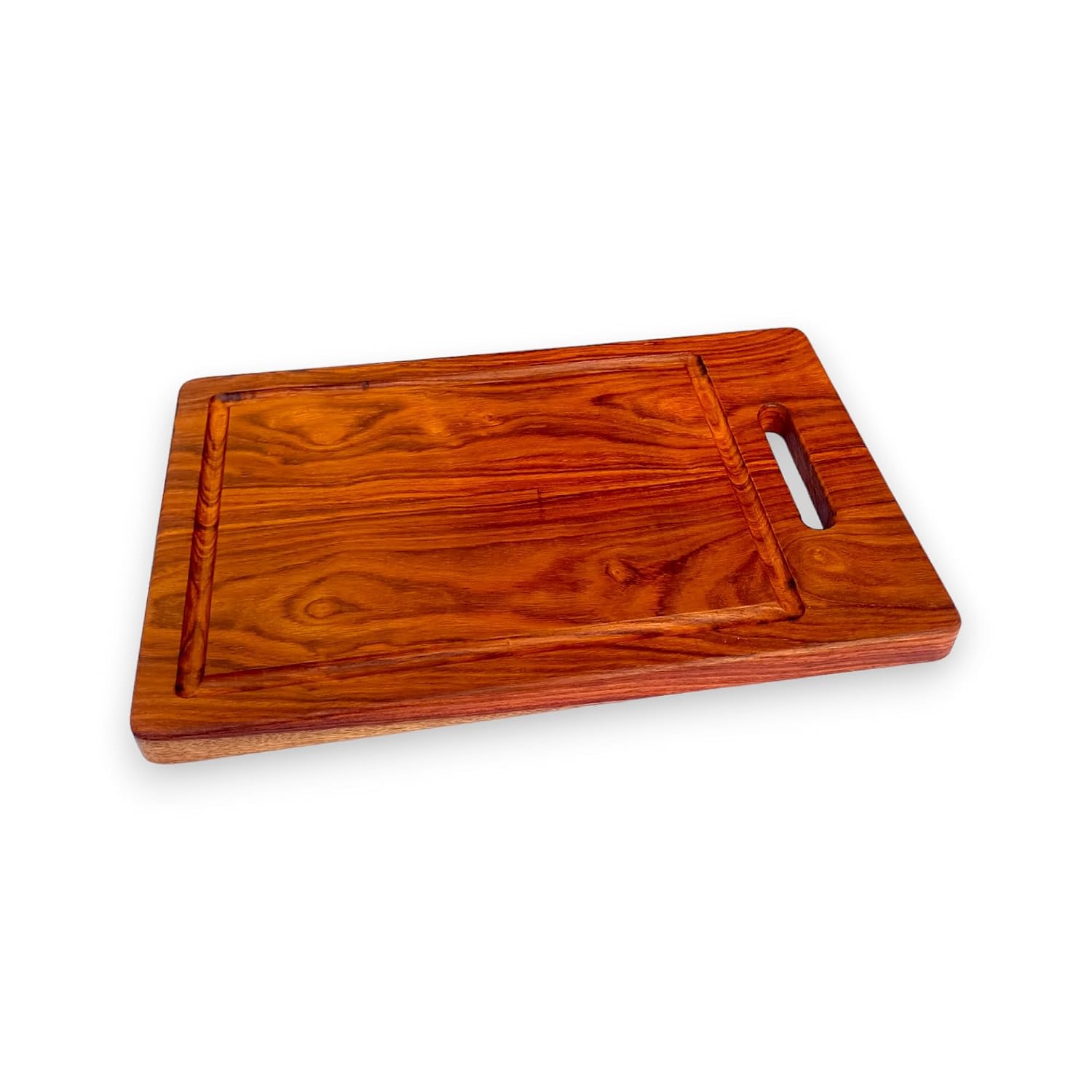 Hutson Sheesham Wood Cutting Board 15 Inch with Handle & Juice Groove – Wooden Chopping Board for Kitchen, Meat, Vegetables, Charcuterie & Serving Board