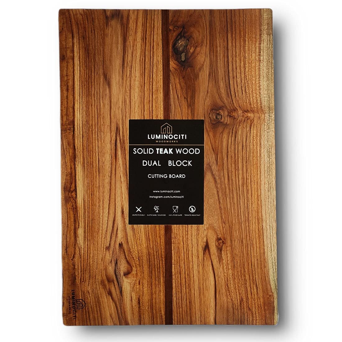 Single Solid Block Teak Wood Chopping/Cutting Board with 6 Months Warranty (Extra Large - 18"x11"x1")
