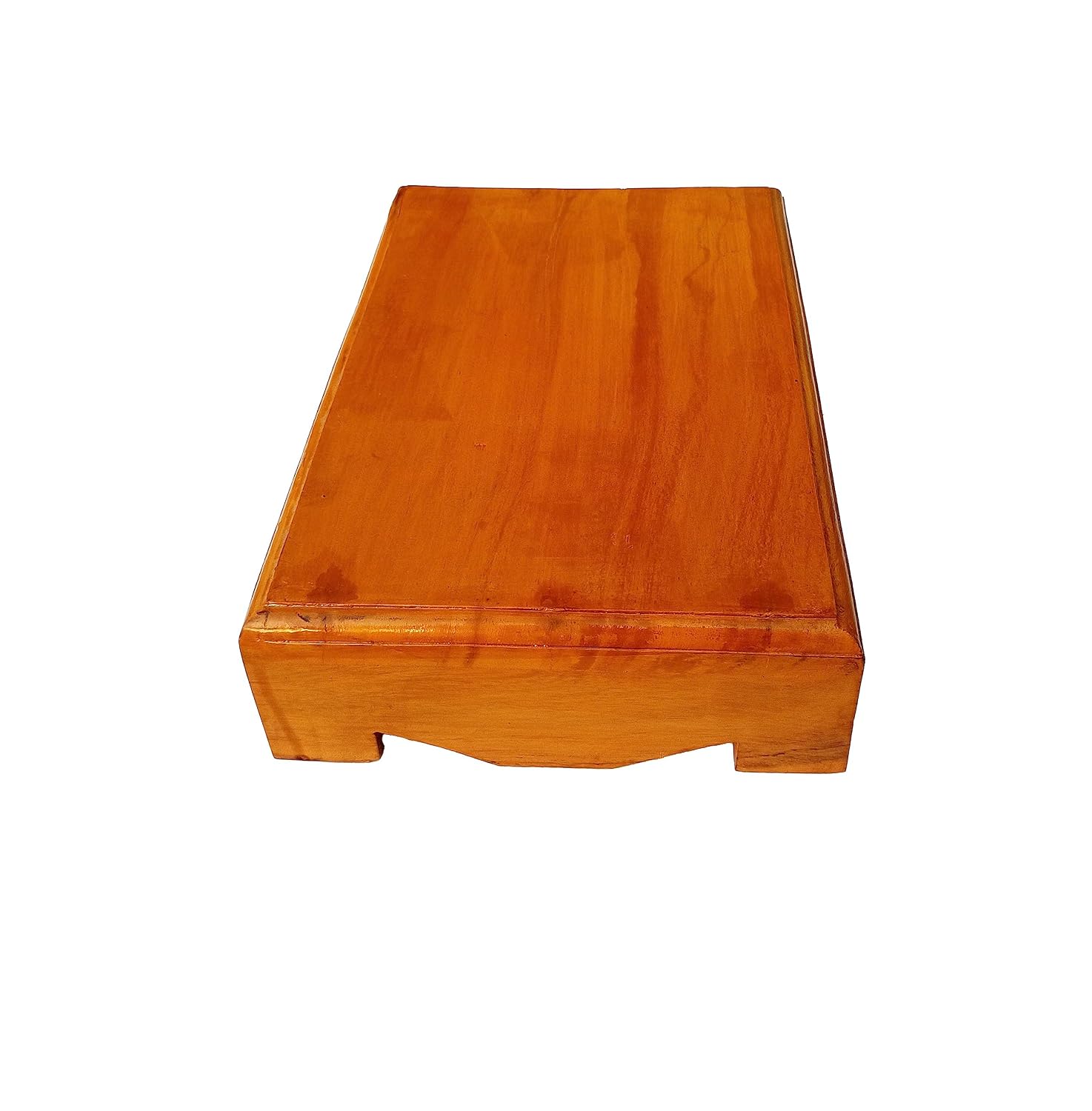 Hutson Handmade Wooden Puja Chowki | Sitting Patta | Bajot | Asana Table – 11x7x3 Inch | Solid Neem/Ghamhari Wood | Heavy-Duty, 200 KG Load Capacity | Glossy Finish