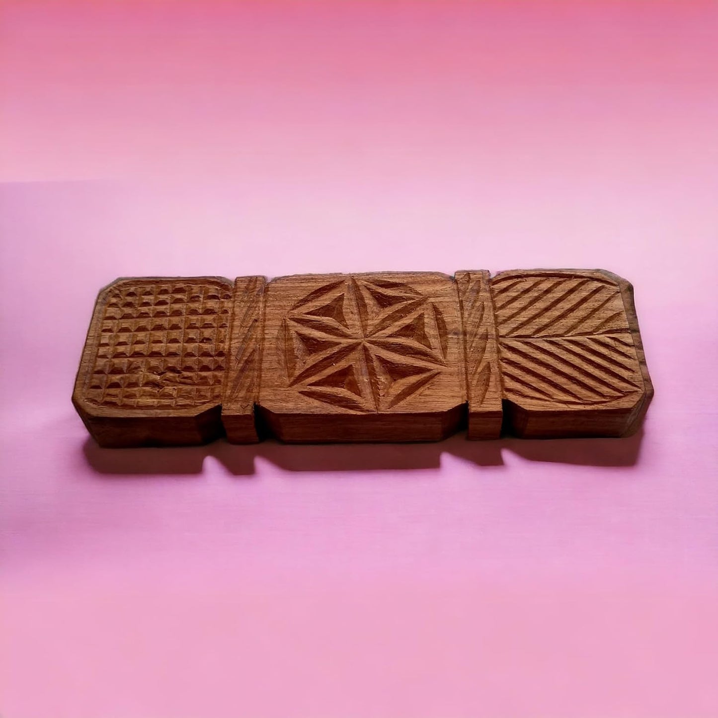 Handcrafted Sheesham Wood Thekua Mould - Traditional Wooden Sancha/Agrauta for Chhath Puja - Premium Khajoor Maker & Biscuit Press for Authentic Bihari Delicacies (Thekua-10 * 3.5)