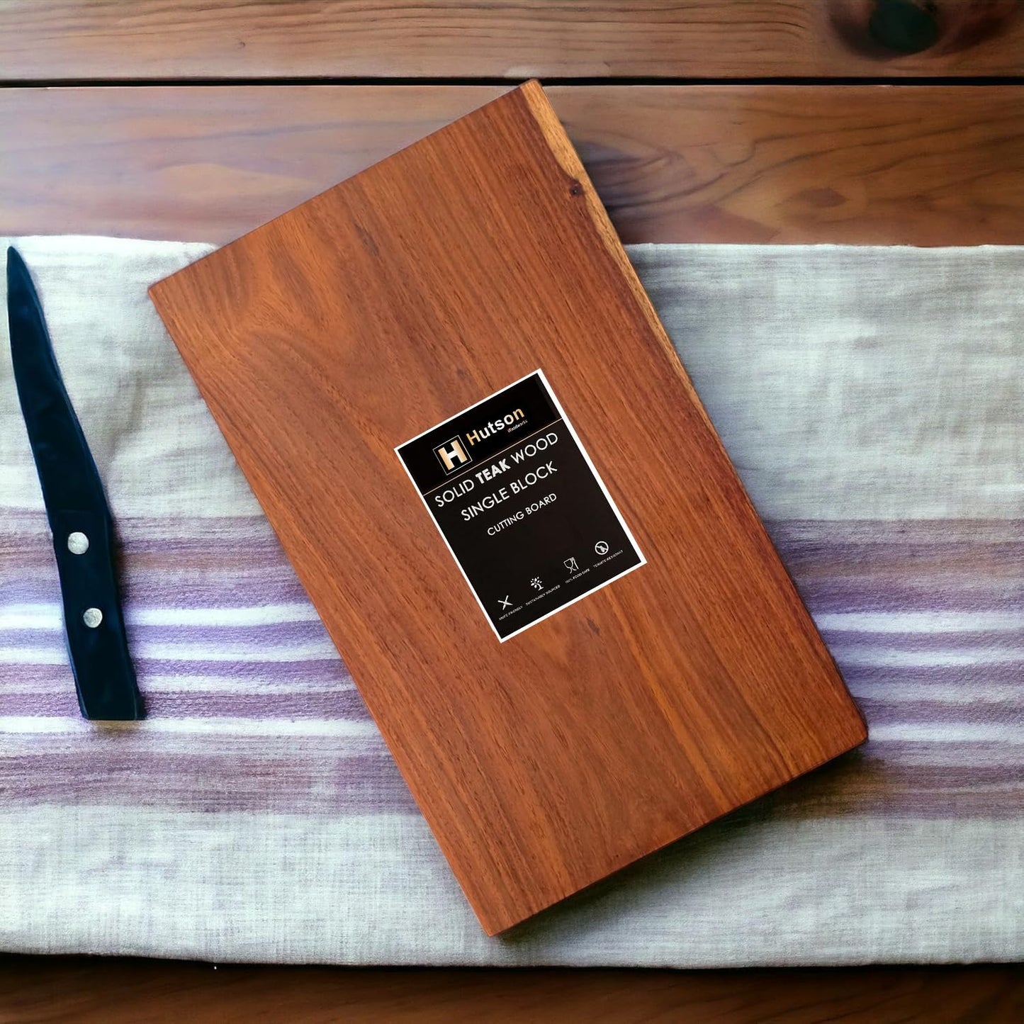 Hutson Sheesham Wood Cutting Board 16 Inch Prep Board with Bowl Slot – Reversible Wooden Chopping Board