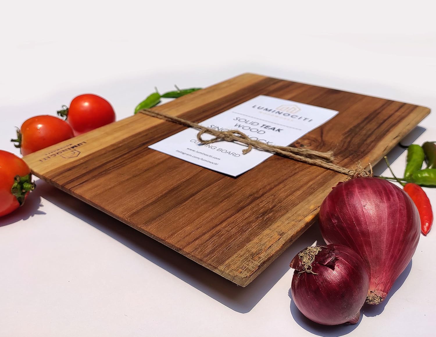 Single Solid Block Teak Wood Chopping/Cutting Board with 6 Months Warranty (Extra Large - 18"x11"x1")