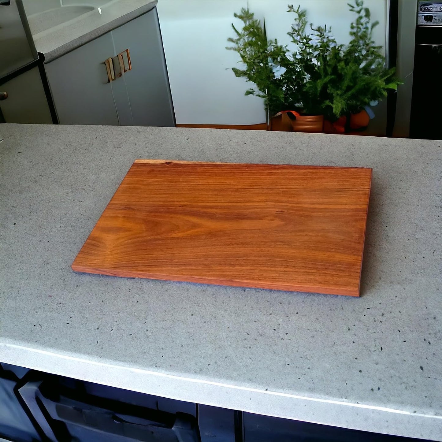 Teak Wood Chopping Board - Premium Solid Block, Large 15x9 Inches - Durable Kitchen Essential for Chopping, Cutting, and Carving - Moisture-Resistant(L)